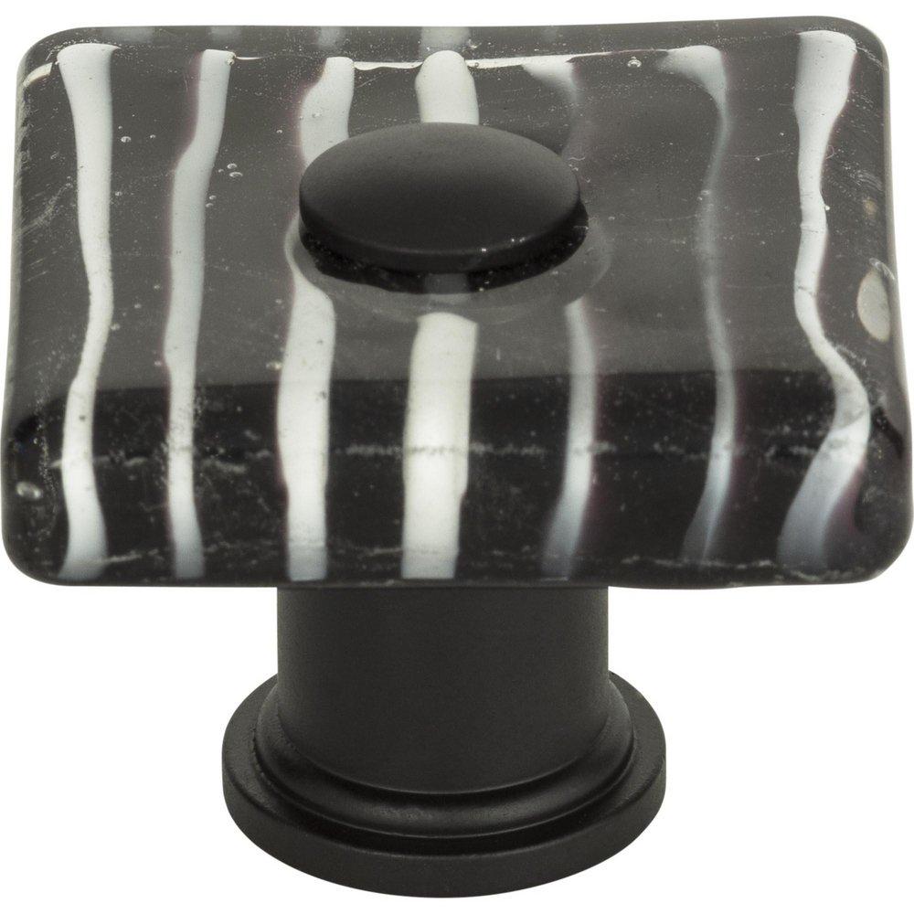 *CVR* ZEBRA SQUARE GLASS KNOB BLACK 