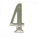 4 in. #4 Brass House Number in Satin Nickel