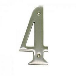 4 in. #5 Brass House Number in Satin Nickel