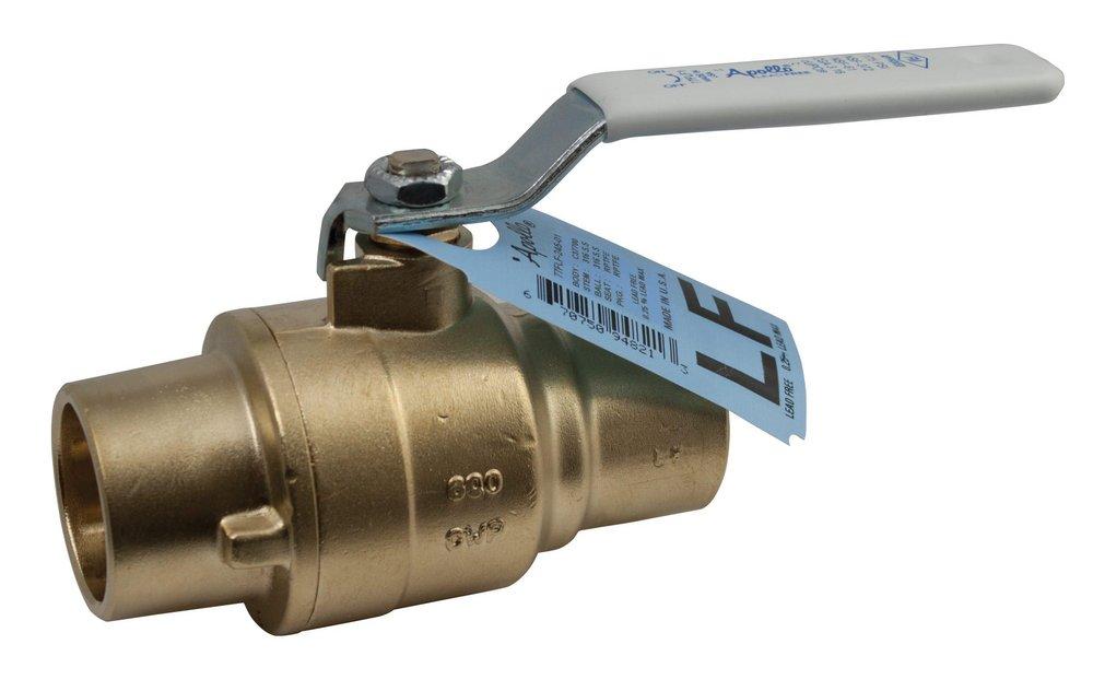 Apollo Valves Yellow Brass Full Port Solder 600# Ball Valve 