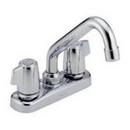 Laundry Tray Faucet with Double-Handle and Plug in Polished Chrome