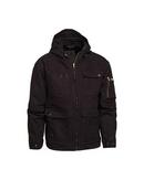 XL Size Canvas Jacket with Hood in Black
