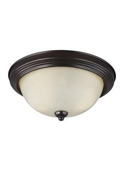 5-1/2 in. 60W 2-Light Medium E-26 Base LED Flushmount Ceiling Fixture in Burnt Sienna