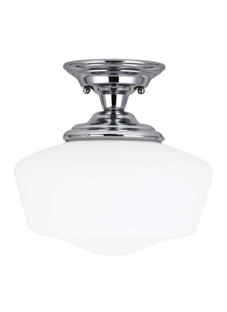 Seagull Lighting Polished Chrome 13 in. 1-Light Semi-Flushmount 