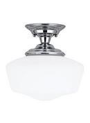 Seagull Lighting Polished Chrome 13 in. 1-Light Semi-Flushmount 