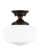 Seagull Lighting Heirloom Bronze 1-Light Medium E-26 Base Semi-Flushmount Fixture 