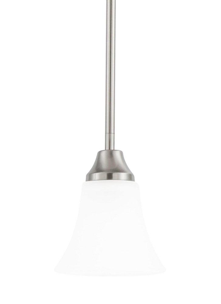 Seagull Lighting Brushed Nickel 5-1/4 in. 60W 1-Light Medium E-26 Incandescent Mini Pendant 