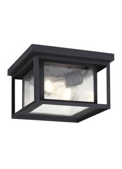 75W 2-Light Medium E-26 Base Outdoor Flushmount in Black