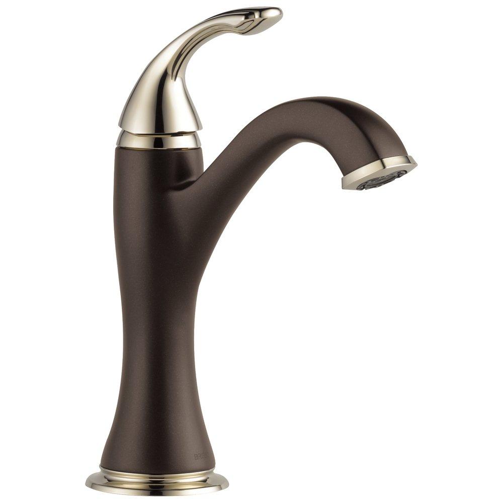 Brizo Cocoa Bronze/Polished Nickel Single Handle Monoblock Bathroom Sink Faucet 