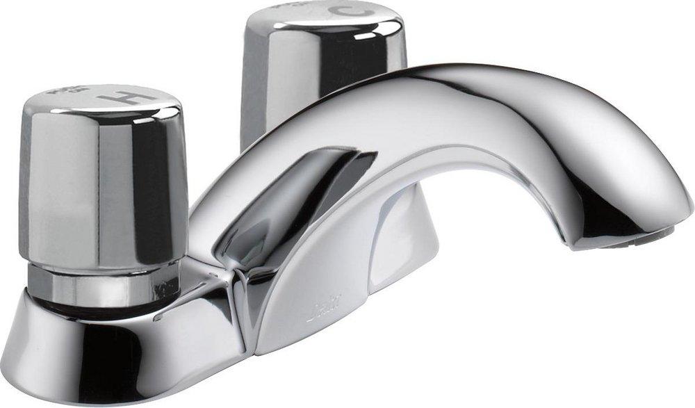 Delta Faucet Chrome Two Handle Metering Deck Mount Service Faucet 
