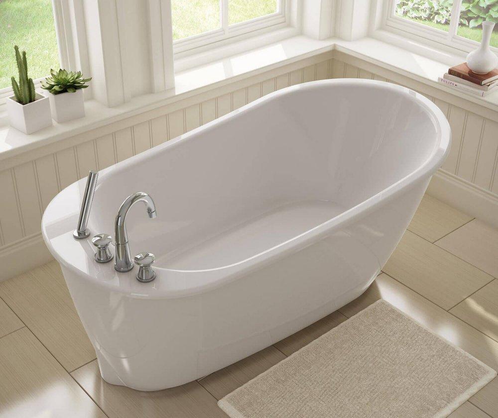 Maax US White 60 x 32 in. Freestanding Bathtub with End Drain 