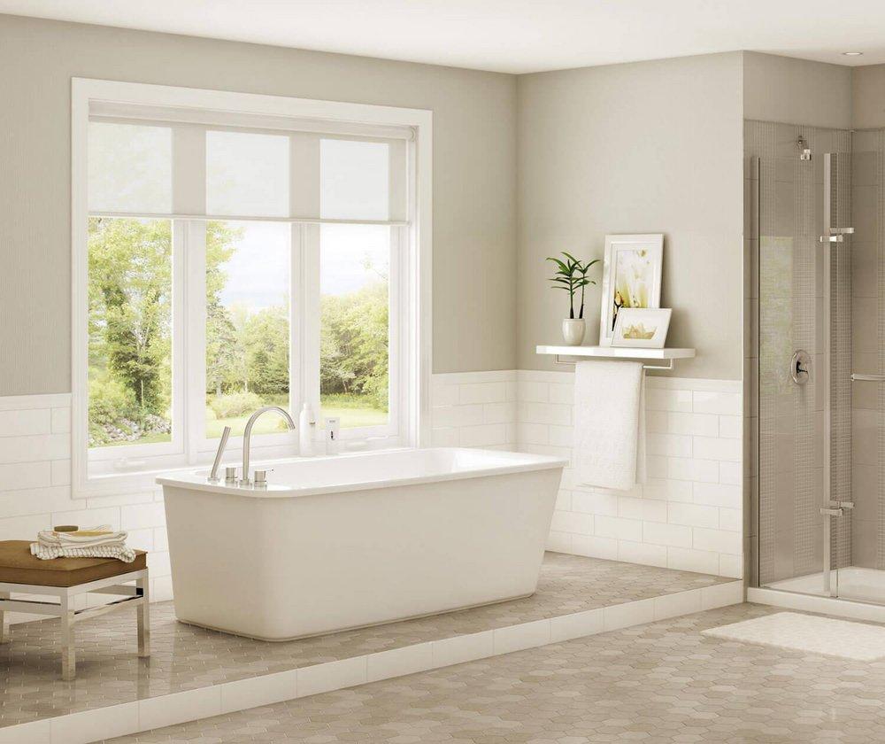Maax US White 64 x 34 in. Freestanding Bathtub with End Drain 