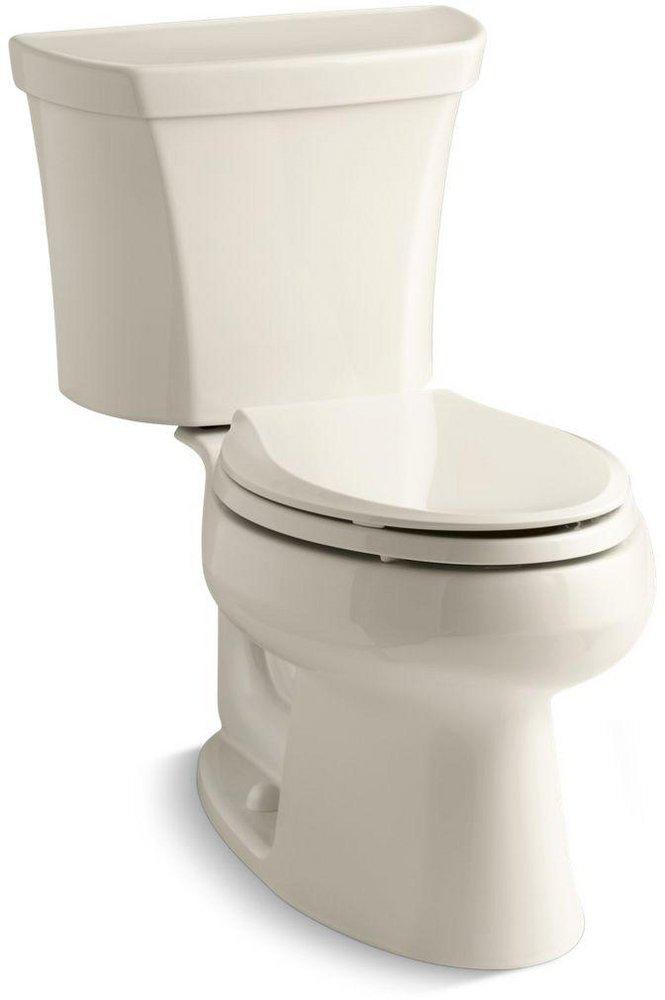 KOHLER Almond 1.6 gpf Elongated Floor Mount Two Piece Toilet 