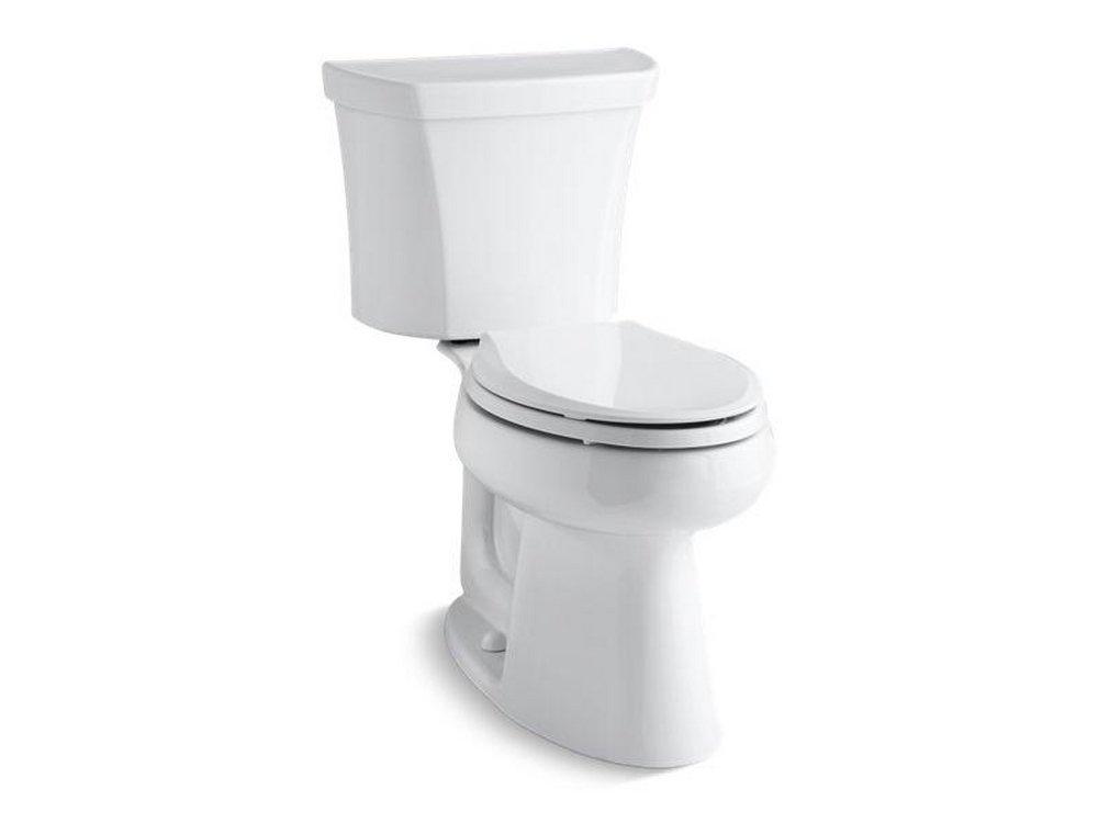 KOHLER White 1.6 gpf Elongated Floor Mount Two Piece Toilet 