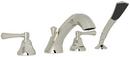 Three Handle Roman Tub Faucet with Handshower in Polished Nickel