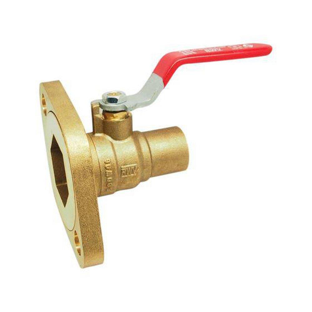 Red-White Valve Brass Full Port Solder x Flanged 600# Ball Valve 
