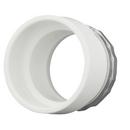 White PVC DWV Female Trap Adapter with Washer & Chrome Nut 