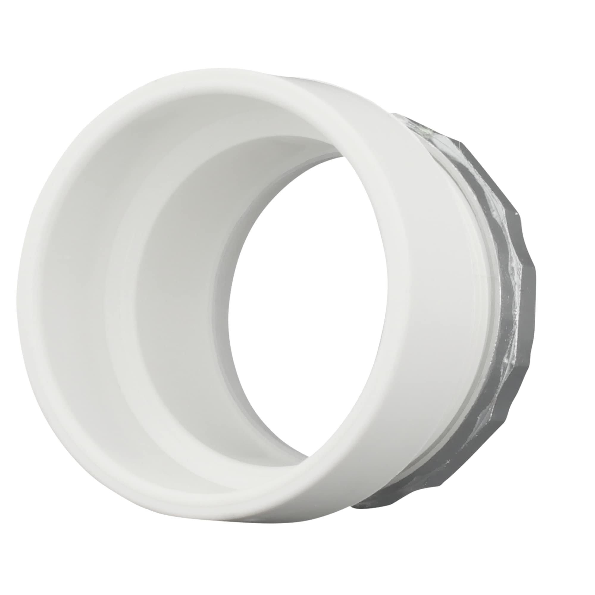 White Hub x OD Tube PVC DWV Adapter 