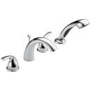 Double Lever Handle Roman Tub Faucet with Hand Shower Trim in Polished Chrome (Trim Only)