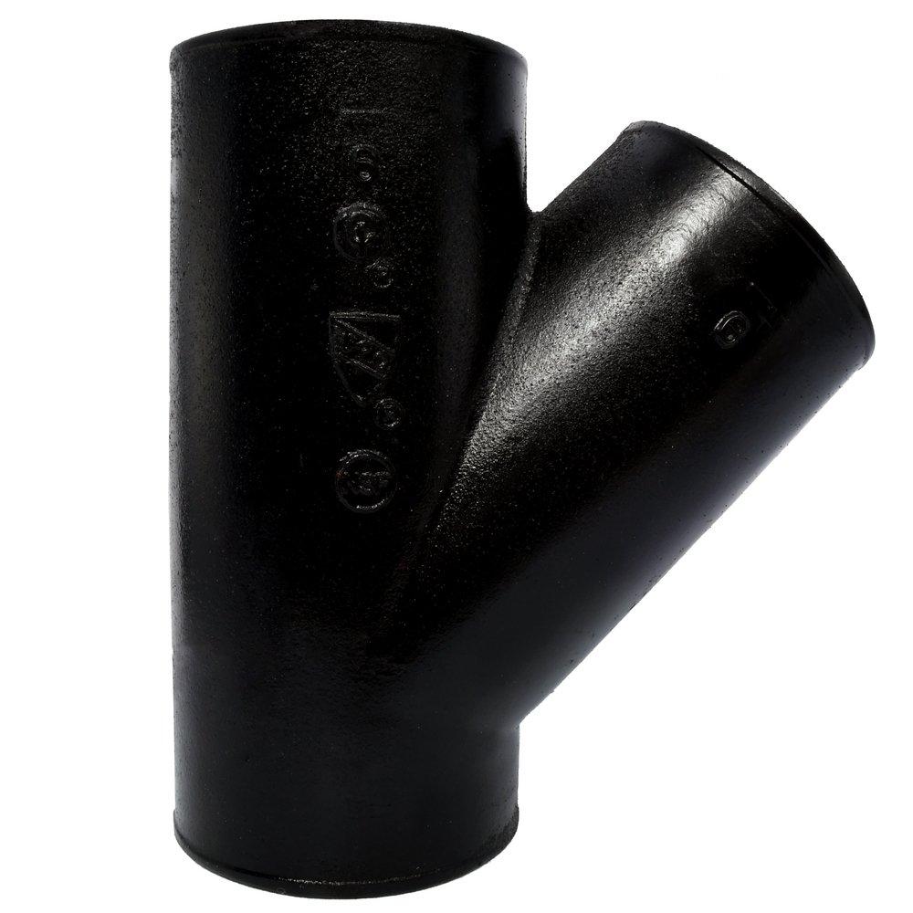 Black No Hub Cast Iron Wye 