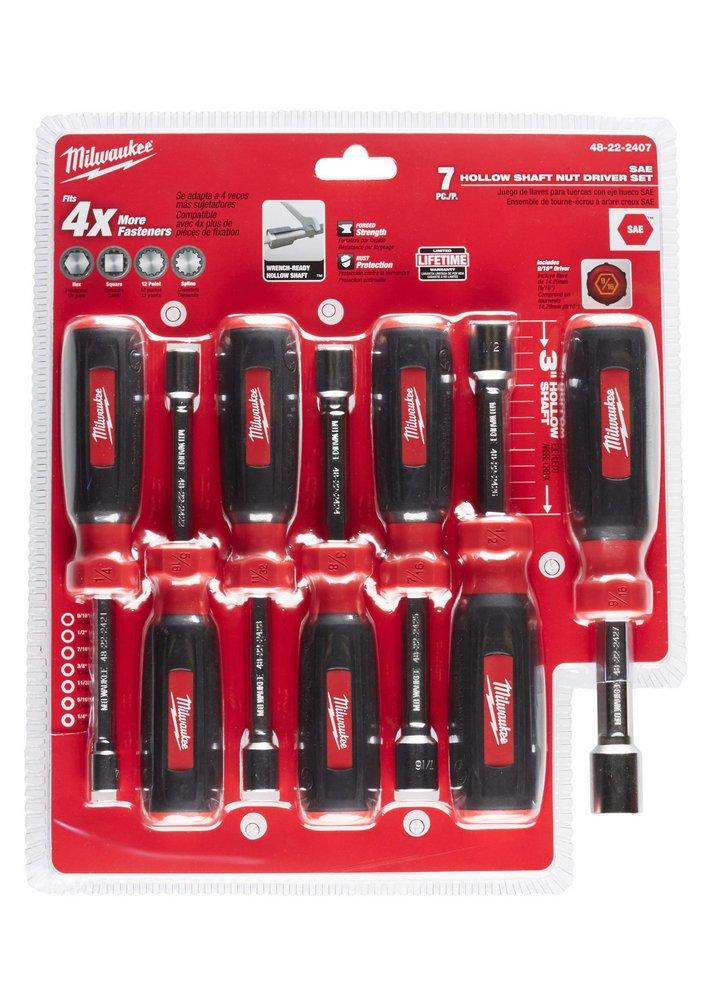 Milwaukee&reg; Chrome Plated Hollow Shaft Nut Driver Set 