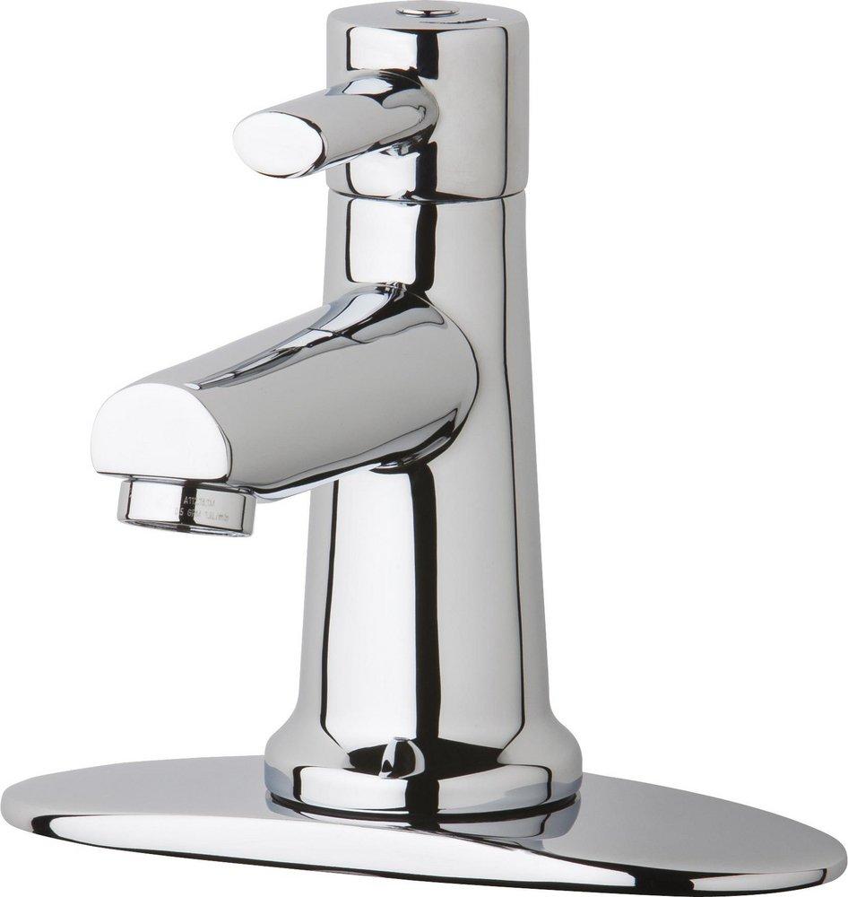 Chicago Faucets Polished Chrome Single Handle Centerset Bathroom Sink Faucet 