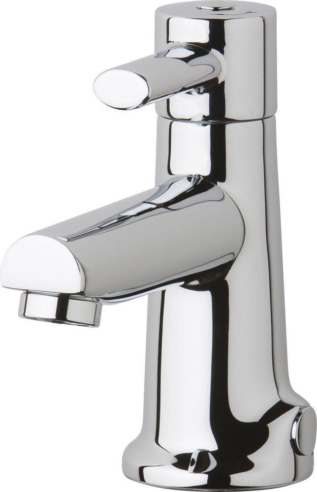 Chicago Faucets Polished Chrome Single Handle Monoblock Bathroom Sink Faucet 