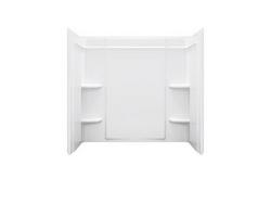 60 x 32 x 56-1/4 in. Tub & Shower Wall Set in White