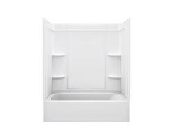 60 x 30 in. Vikrell Alcove Tub and Shower Unit with Left Hand Drain in White