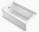 60 in. x 30 in. Soaker Alcove Bathtub with Left Drain in White