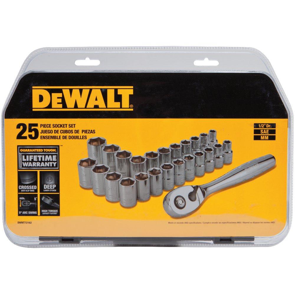 DEWALT 25-Piece Drive Socket Rails With Ratchet 