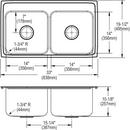 Dayton Elite Satin 27 x 22 in. Stainless Steel Single Bowl Dual Mount Kitchen Sink in Elite Satin 
