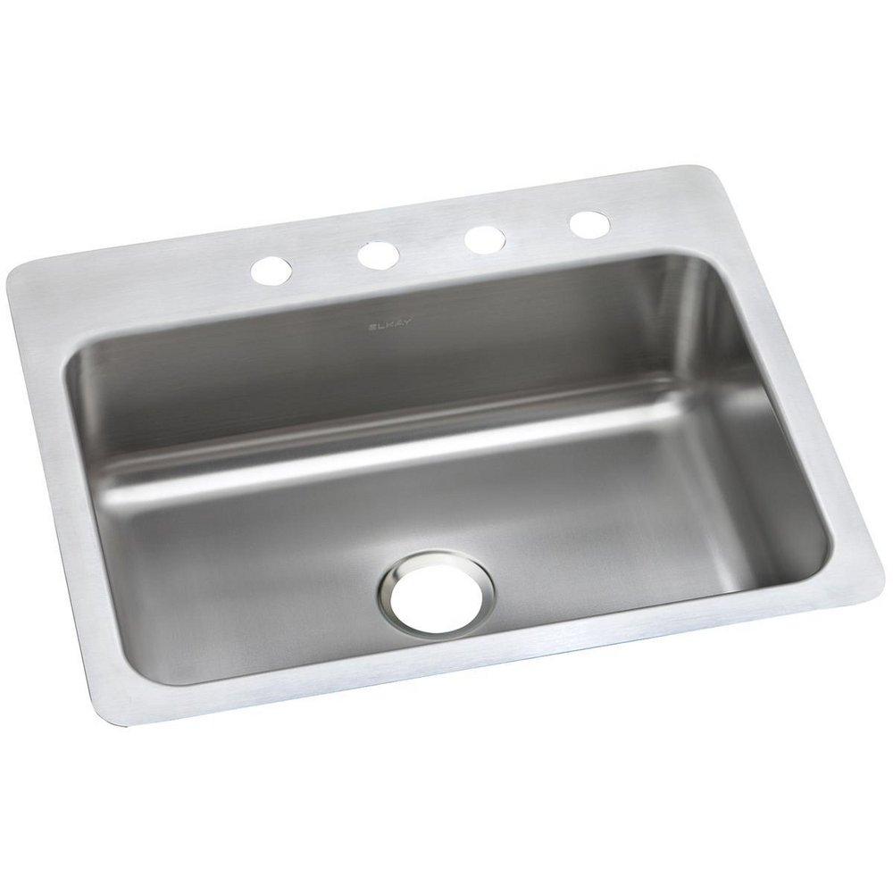Dayton Elite Satin 27 x 22 in. Stainless Steel Single Bowl Dual Mount Kitchen Sink in Elite Satin 