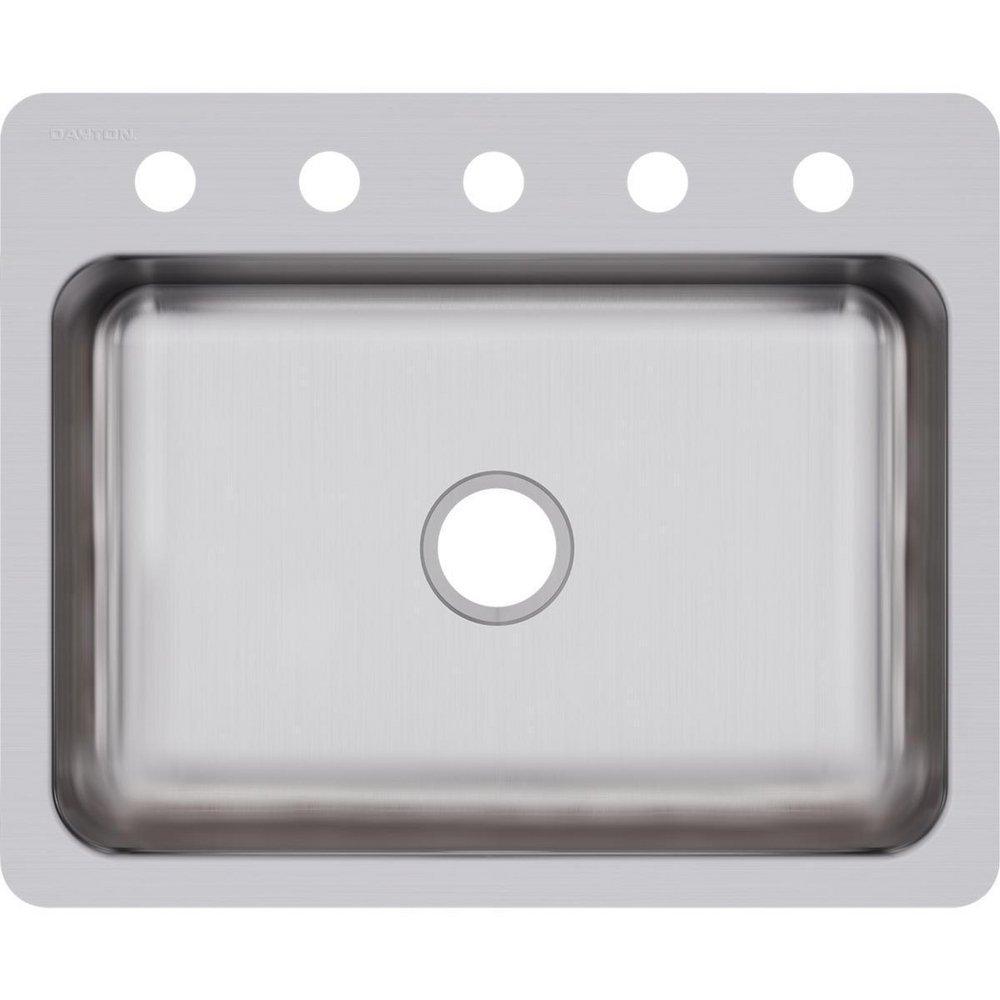 Dayton Elite Satin 27 x 22 in. Stainless Steel Single Bowl Dual Mount Kitchen Sink in Elite Satin 