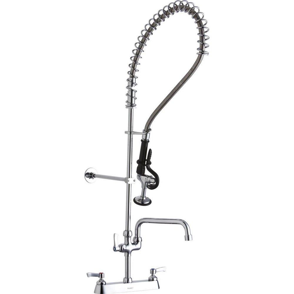 Elkay Polished Chrome 1.5 gpm 3-Hole Flexible Kitchen Sink Faucet with Double Lever Handle 