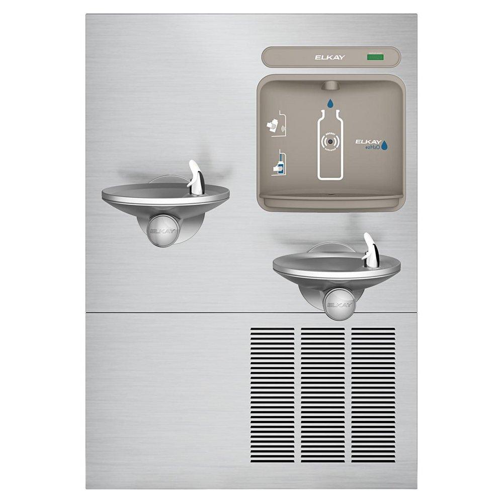 Non-Filtered Refrigerated Bottle Filling Station with Bi-Level Water Cooler 
