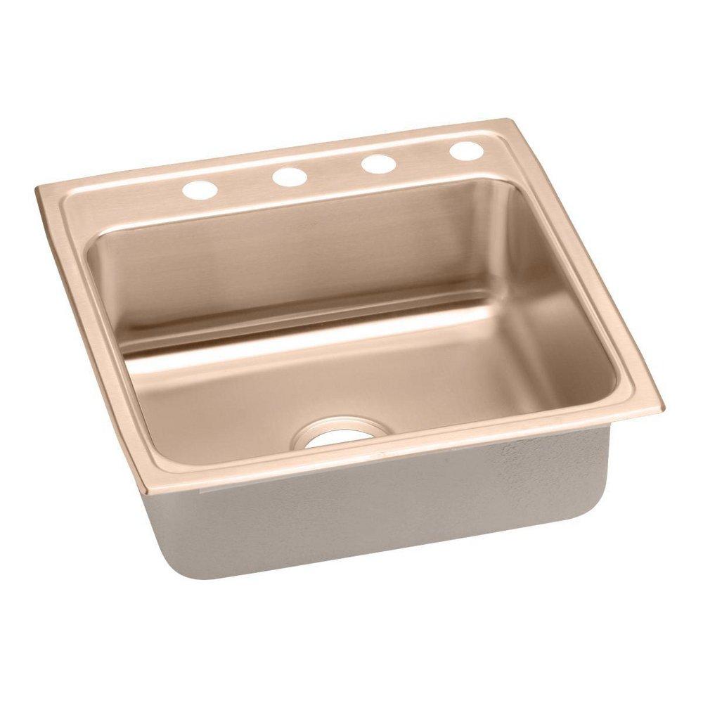 Elkay Lustrous Satin 22X22 3H 1B COP TM KITC SINK LUST 