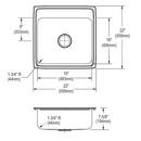 Elkay Lustrous Satin 22X22 3H 1B COP TM KITC SINK LUST 