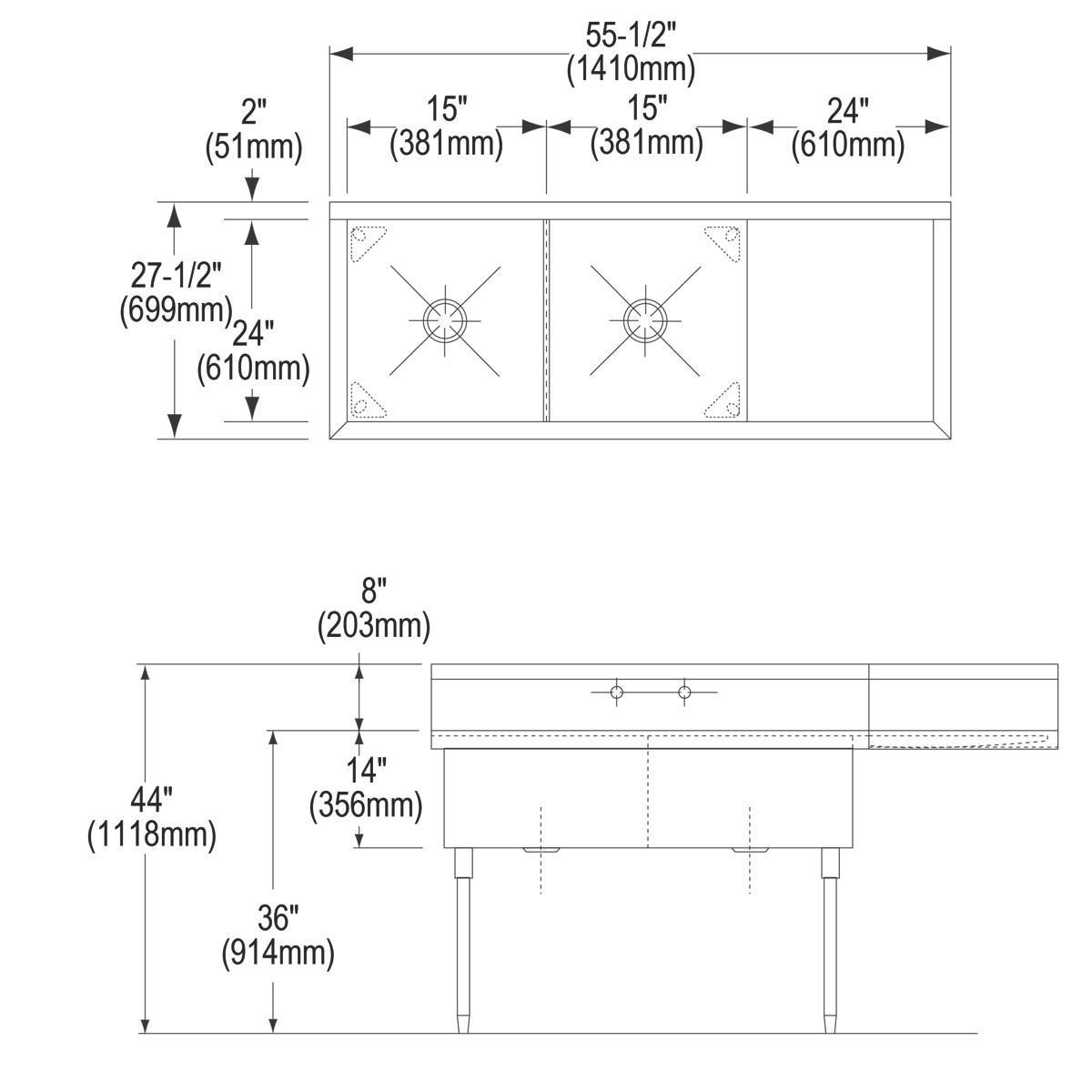 Elkay Lustrous Satin 19 x 18 in. Copper Single Bowl Drop-in Kitchen Sink in Lustrous Satin 