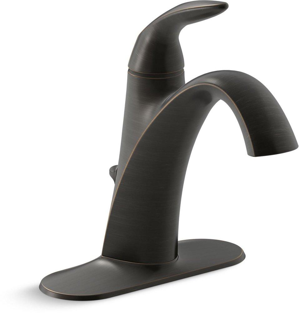 KOHLER Oil Rubbed Bronze Single Handle Monoblock Bathroom Sink Faucet 