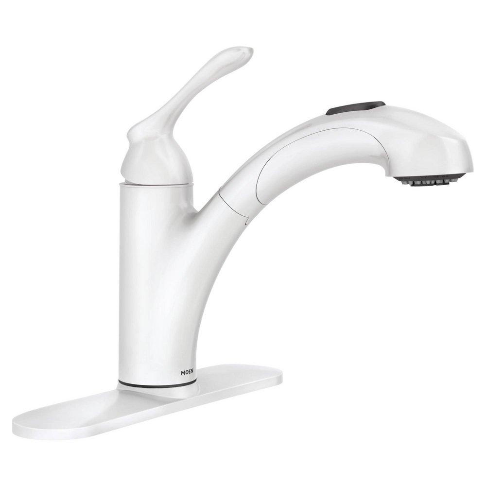 Moen Glacier Single Handle Pull Out Kitchen Faucet 