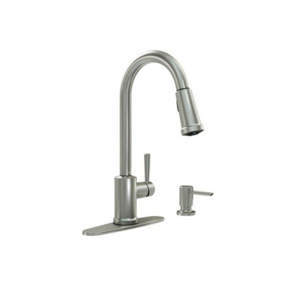 Moen Spot Resist&trade; Stainless Single Handle Pull Out Kitchen Faucet 