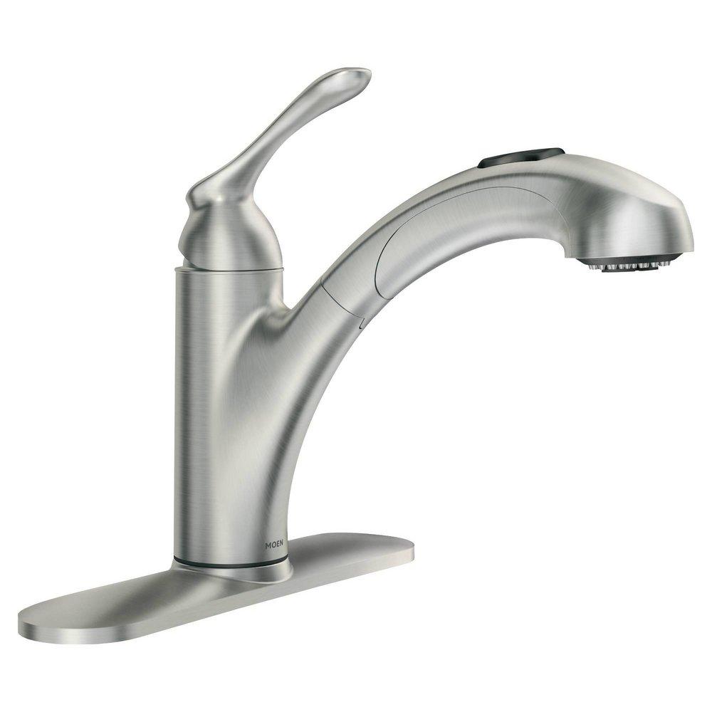 Moen Spot Resist&trade; Stainless Single Handle Pull Out Kitchen Faucet 
