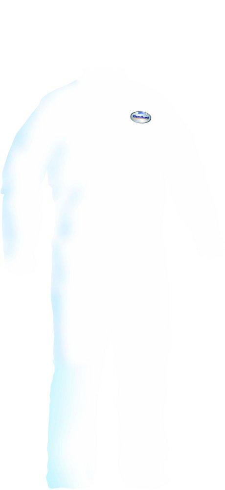 KleenGuard™ White Microforce Fabric Coverall with 1 in. Flap, Front Zip and Elastic Back, Wrist and Ankle 