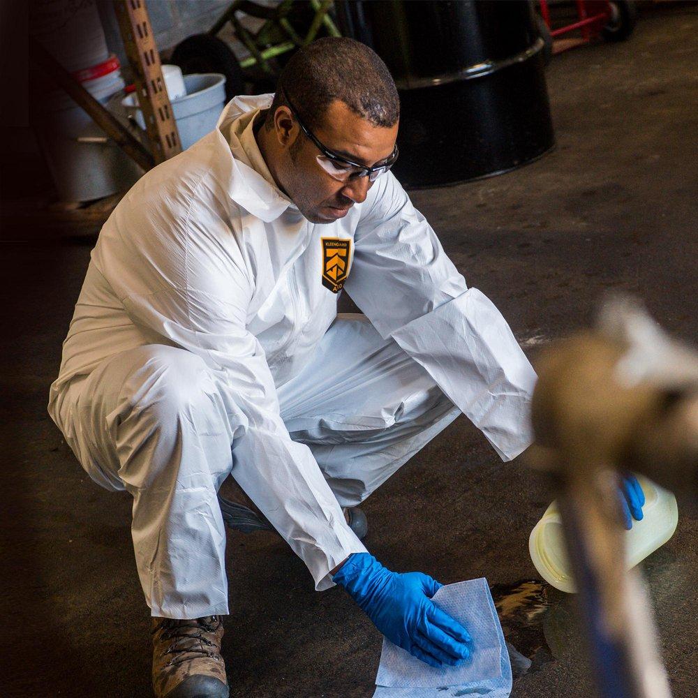 KleenGuard™ White Microforce Fabric Coverall with 1 in. Flap, Front Zip and Elastic Back, Wrist and Ankle 