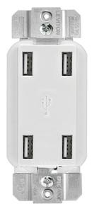 LEVITON White 4.2A 4-Port USB Charger 