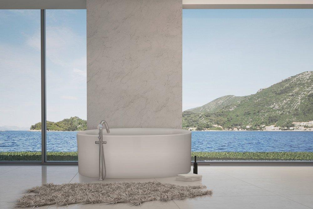 Hydro Systems White 72 x 38 in. Freestanding Bathtub with Center Drain 