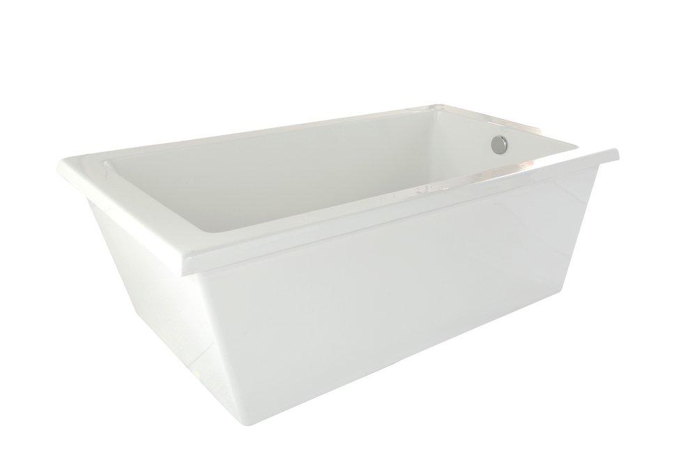 Hydro Systems White 72 x 36 in. Freestanding Rectangular Bathtub Only with Left Drain 