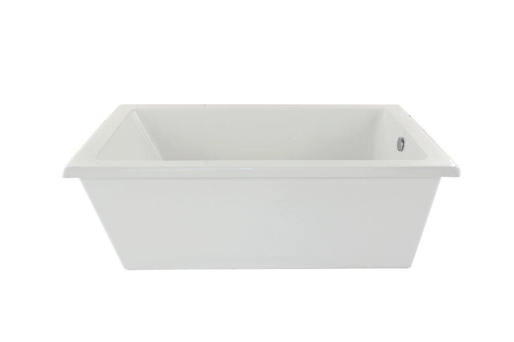 Hydro Systems White 72 x 36 in. Freestanding Rectangular Bathtub Only with Left Drain 