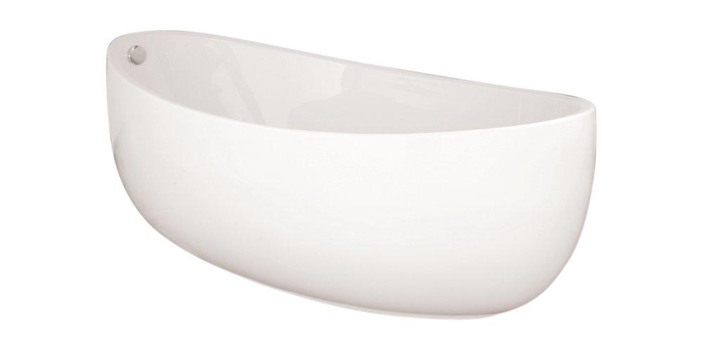 Hydro Systems Biscuit 66 x 36 in. 85 gal Acrylic and Fiberglass Oval Freestanding Bathtub with Center Drain 